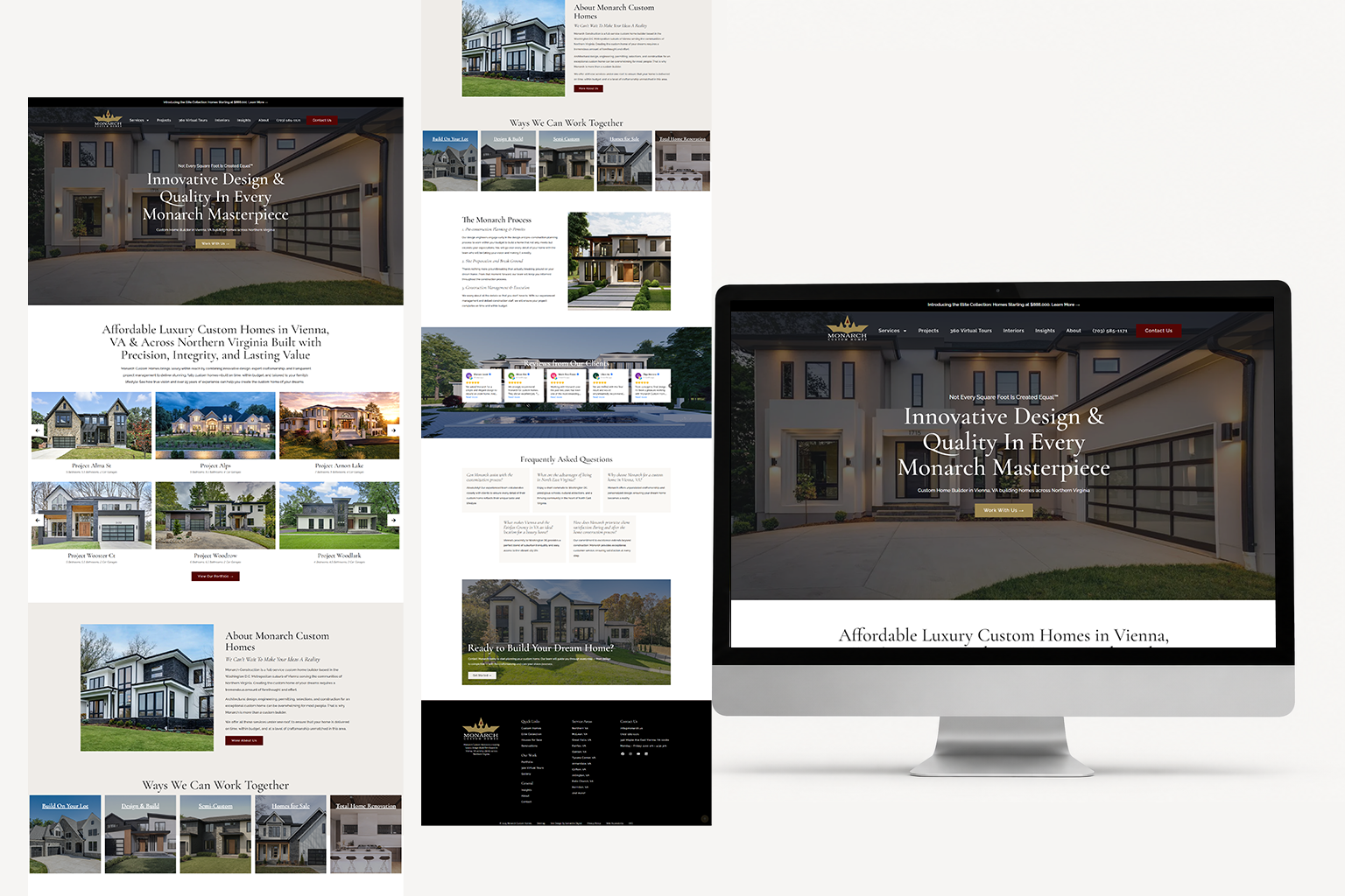 Monarch Custom Homes Website Case Study